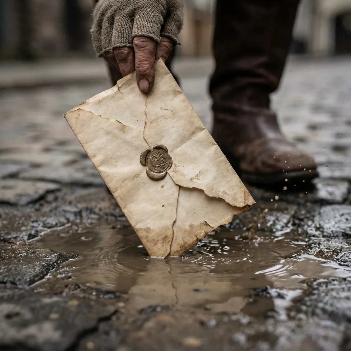 Insert-Einstellung fokussiert auf einen gefalteten Brief