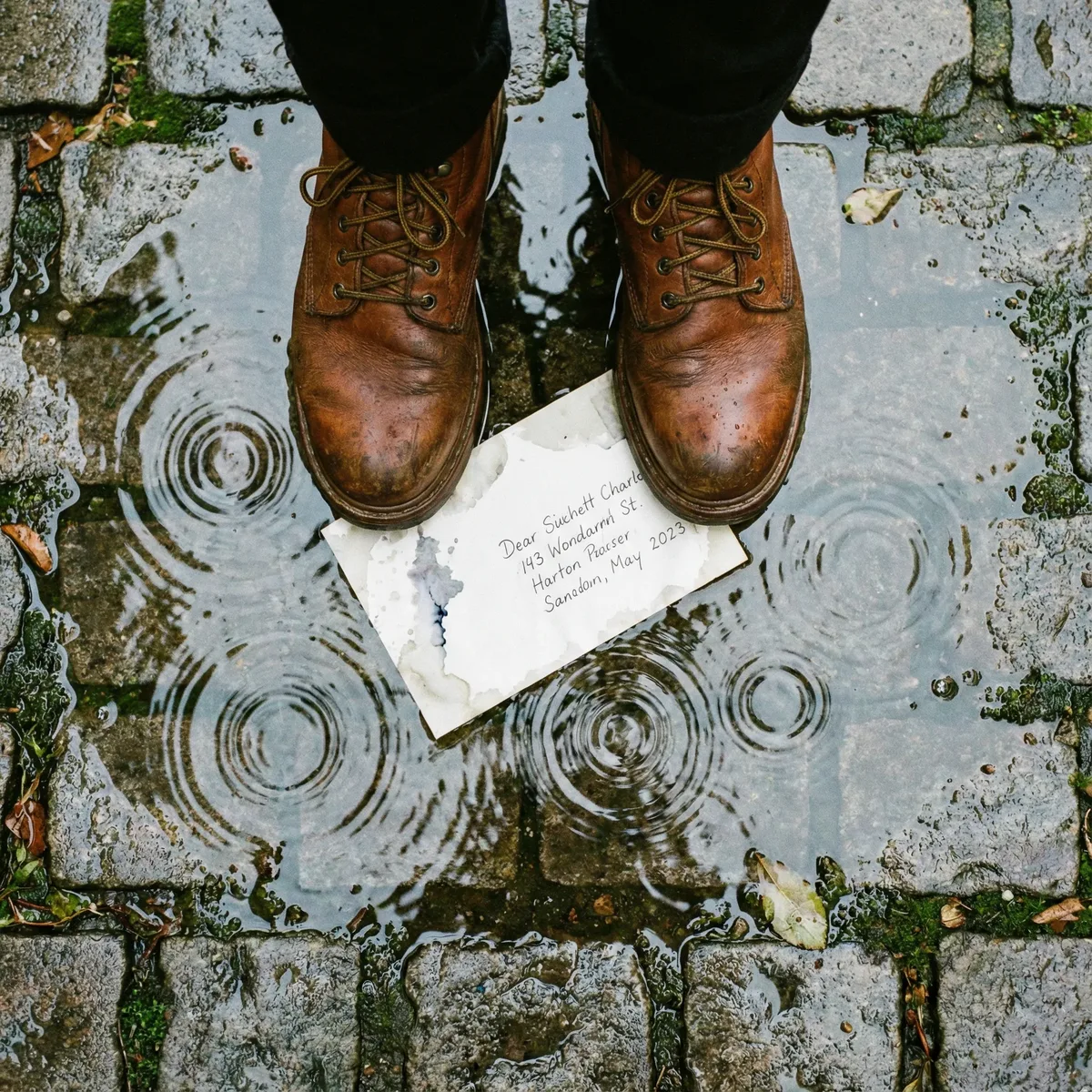 Draufsicht zeigt konzentrische Regenwellen