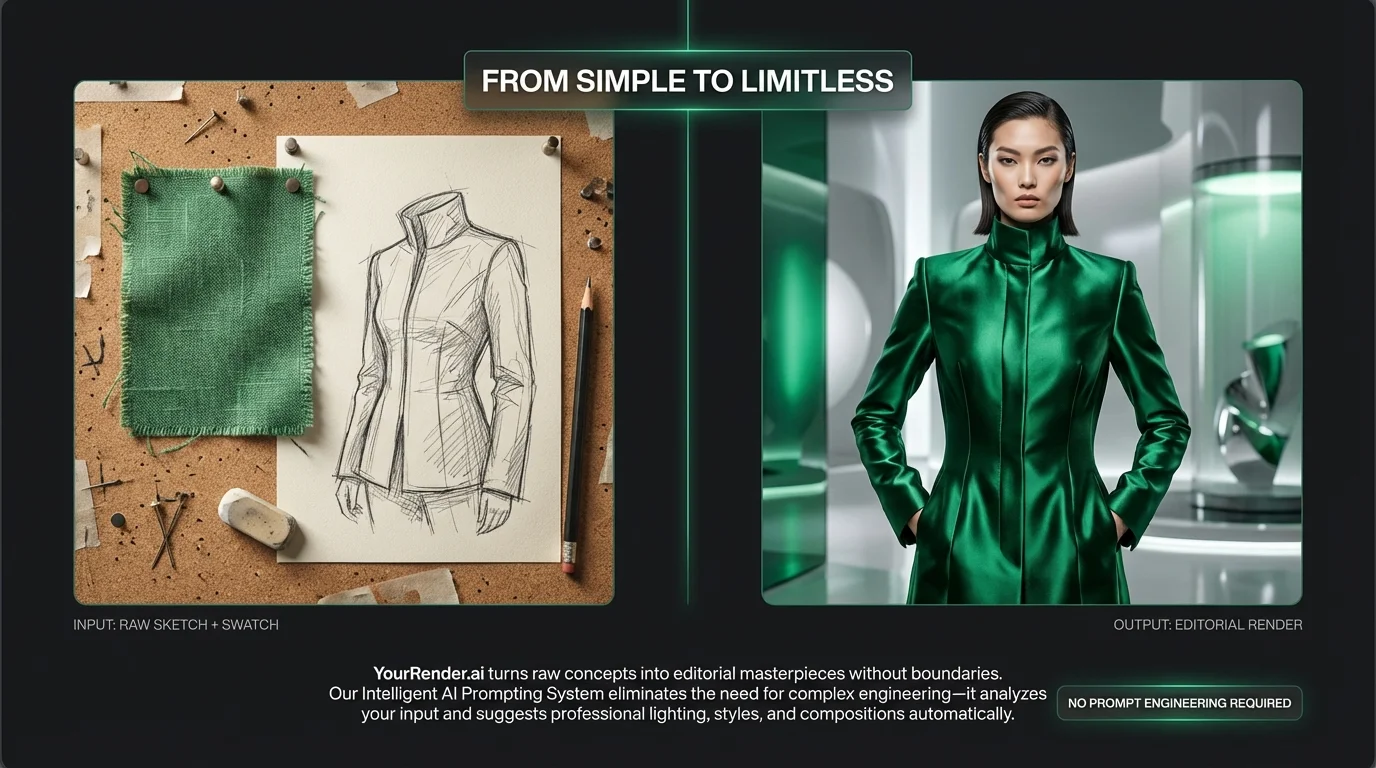 Da Semplice a Illimitato - Trasforma schizzo in render editoriale con YourRender