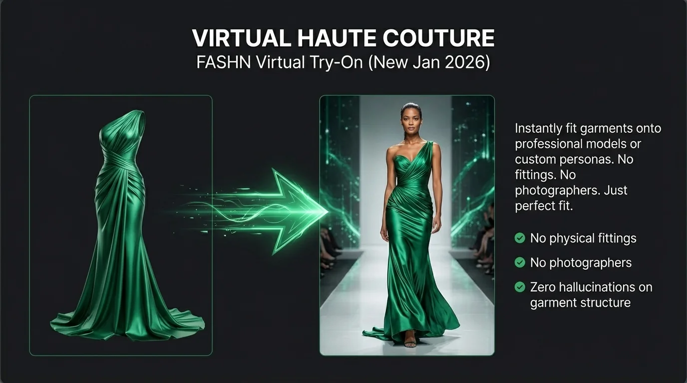 Alta Moda Virtuale - Prova virtuale FASHN con abito smeraldo