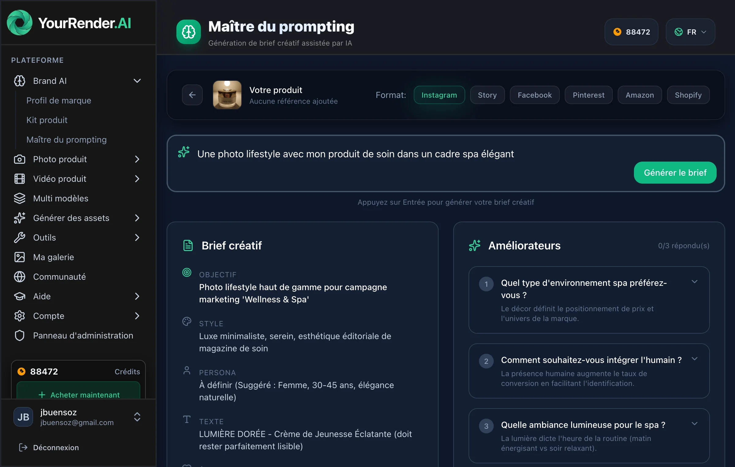 Objective selection interface